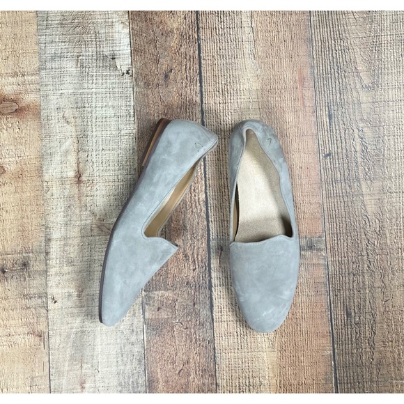 Vionic Shoes - Vionic Willa Taupe Suede Slip On Loafers Womens 10 Wide Almond Toe Flat Shoes